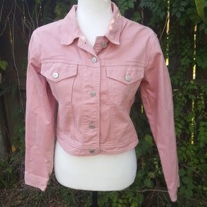 gap pink denim jacket
